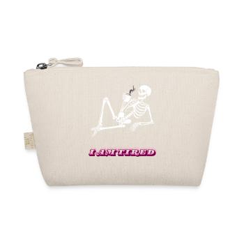 I am tired- Retro Neon Coffee Skeleton - Organic Pouch - nature - Front