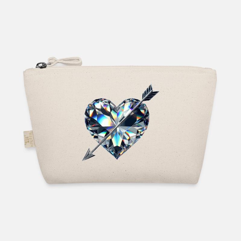 Diamond Heart with Arrow Organic Pouch
