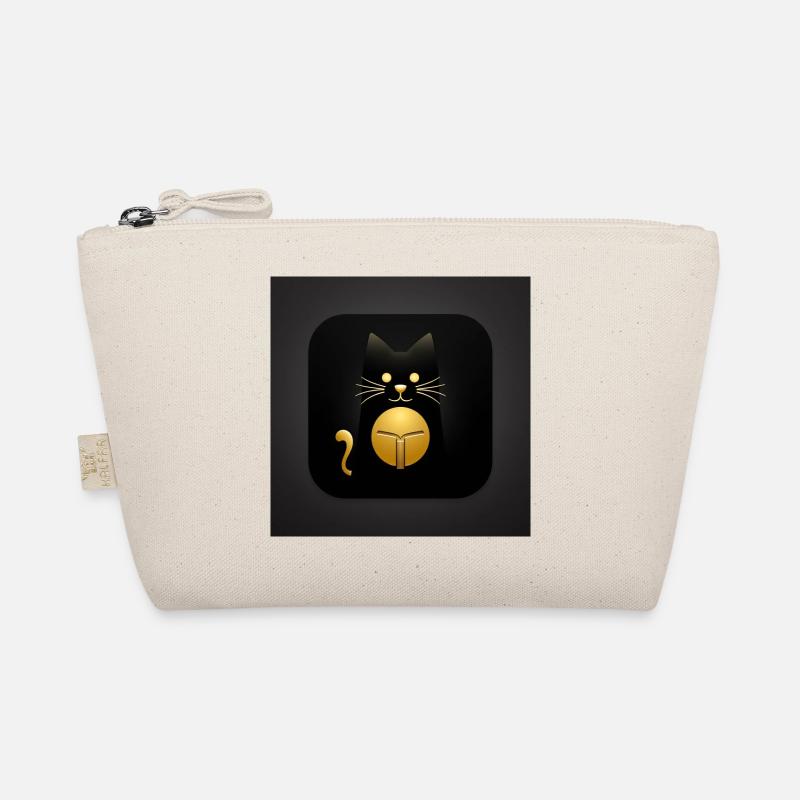 Chat noir avec un design élégant doré Trousse biologique