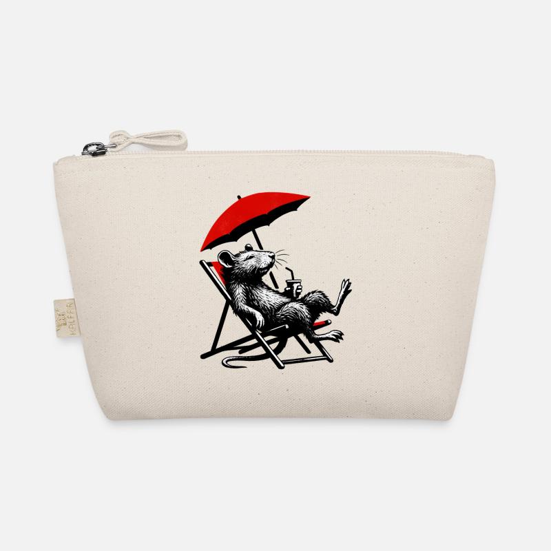 Rat on the beach with cocktail Organic Pouch
