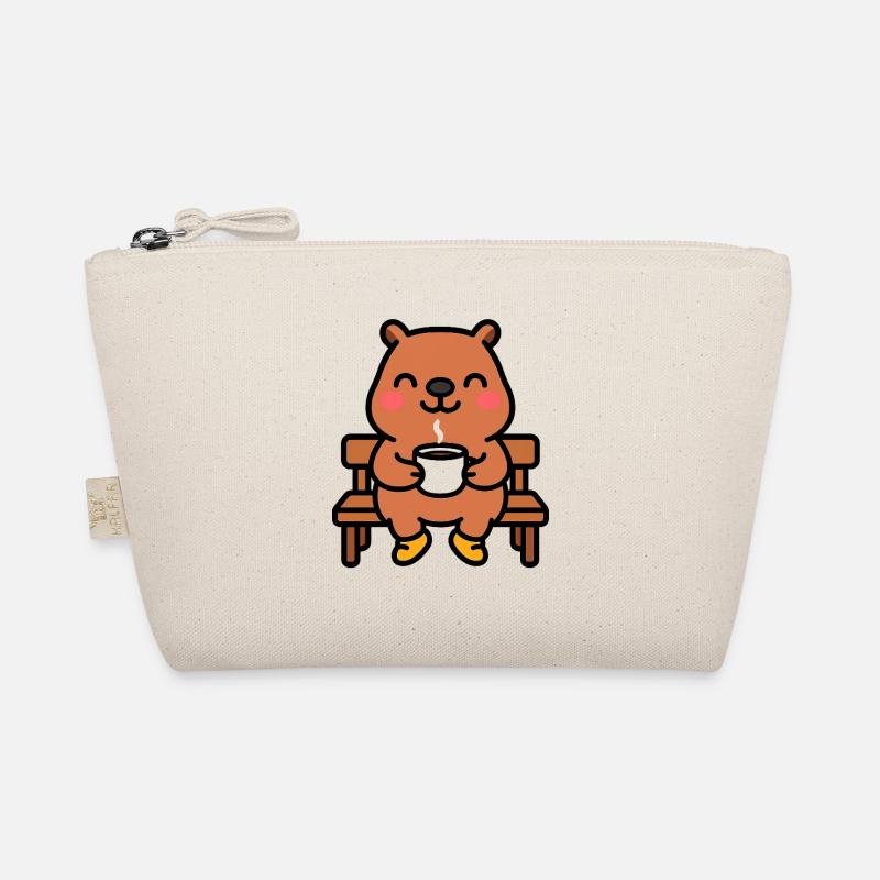 Capybara auf einer Kaffeebank - Bio-Täschchen - Natur