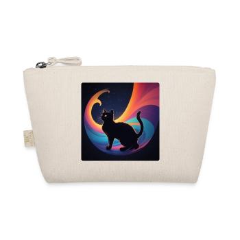 Black cat in front of rainbow colors - Organic Pouch - nature - Front