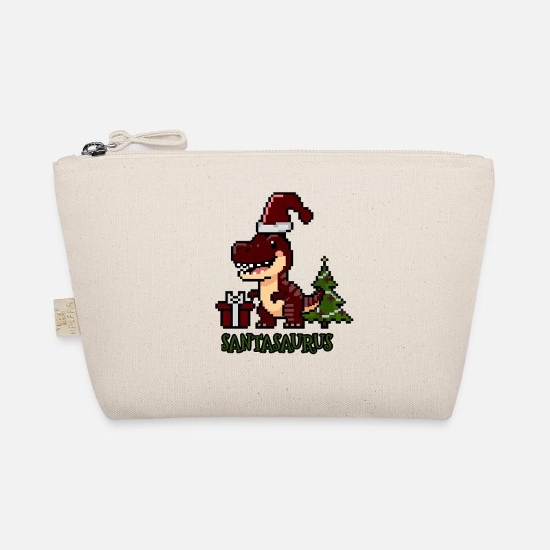 Santasaurus Weihnachtsdino - Bio-Täschchen - Natur