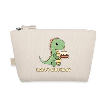Dino with a birthday cake - Organic Pouch - nature - Front