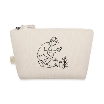Geocacher Sketch – Minimalist Outdoor Motif - Organic Pouch - nature - Front