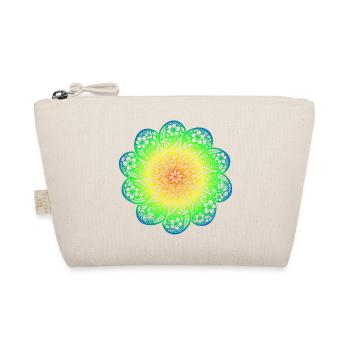 Blumen Rainbow Mandala Hoodie im Boho Retro Style - Bio-Täschchen - Natur - Vorne