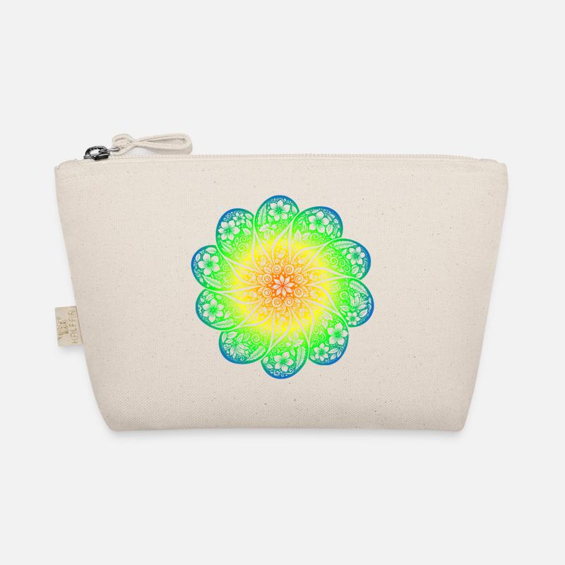 Sweat à capuche Mandala arc-en-ciel floral dans le style rétro boho Trousse biologique