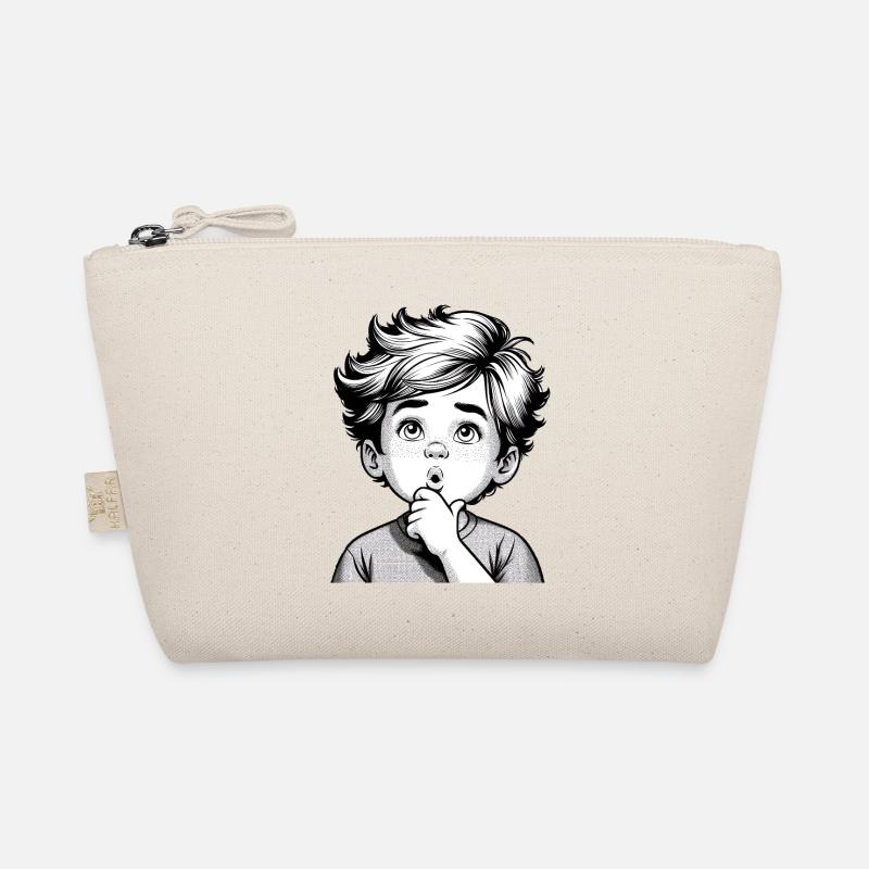 verwunderter nachdenklicher Bub | thoughtful boy Bio-Täschchen