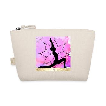 Yoga-Silhouette auf Mandala - Bio-Täschchen - Natur - Vorne