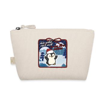 Pinguin Weihnachten Du willst mich wohl - Bio-Täschchen - Natur - Vorne