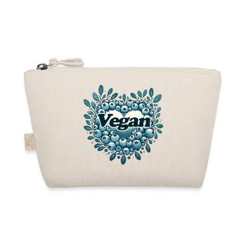 Logo végétalien en forme de cœur de myrtille - Trousse biologique - nature - Devant