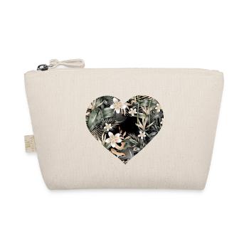 Exotic jungle heart with tropical pattern - Organic Pouch - nature - Front