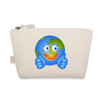 Happy Earth with Thumbs Up – Comic Style - Organic Pouch - nature - Front