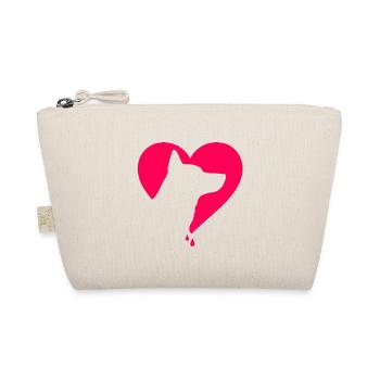 German dog Heart Pink - Organic Pouch - nature - Front