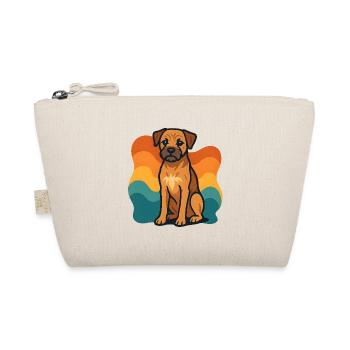 Chien Border Terrier coloré avec motif de vagues - Trousse biologique - nature - Devant