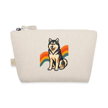 Alaskan Malamute Dog with Rainbow Background - Organic Pouch - nature - Front