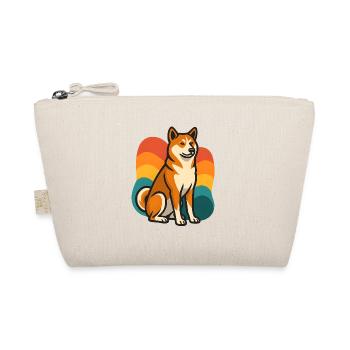 Akita Inu Hund Retro Regenbogen - Bio-Täschchen - Natur - Vorne