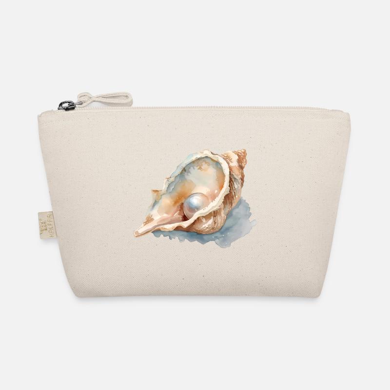 Aquarelle Coquillage avec Perle Trousse biologique