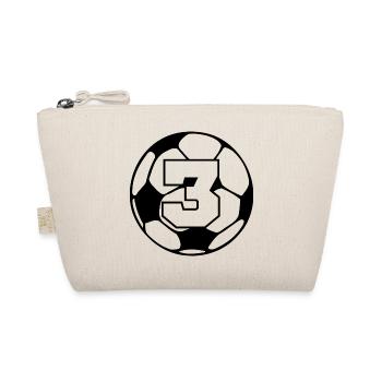 Nummer 3 Fußball - 3. Jubiläum - Bio-Täschchen - Natur - Vorne