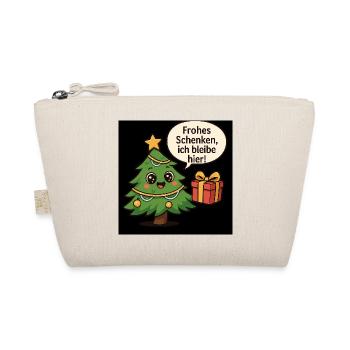 Fröhliches Schenken Weihnachtsbaum - Bio-Täschchen - Natur - Vorne