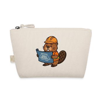 Beaver Construction Worker Bob Master Builder Plan Construction Dam - Organic Pouch - nature - Front