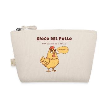 Chicken Game – Fun Design - Organic Pouch - nature - Front