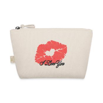 Herz in romantischen Punkten Ich liebe dich - Bio-Täschchen - Natur - Vorne