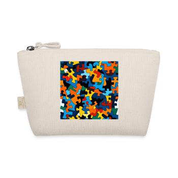 Colorful puzzle piece pattern - Organic Pouch - nature - Front