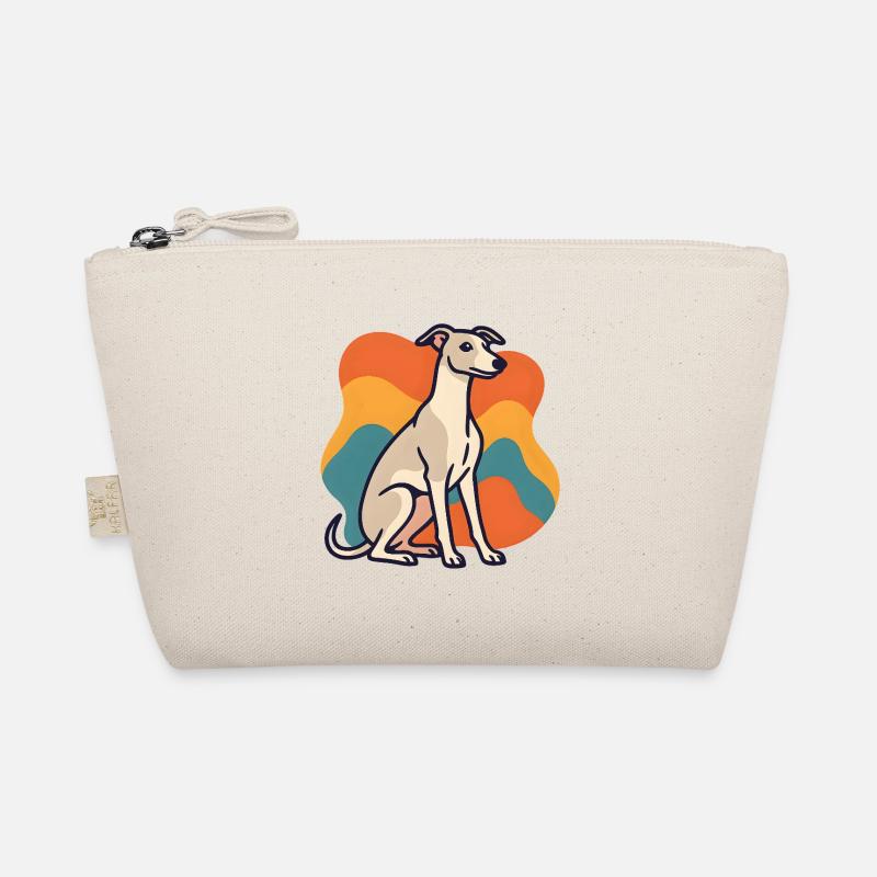 Colorful Whippet Dog in Abstract Background Organic Pouch