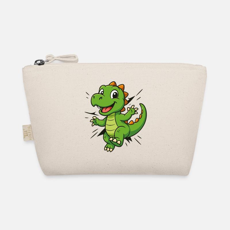 Süßer Comic Dino –  Kinder & Dinosaurier Fans - Bio-Täschchen - Natur