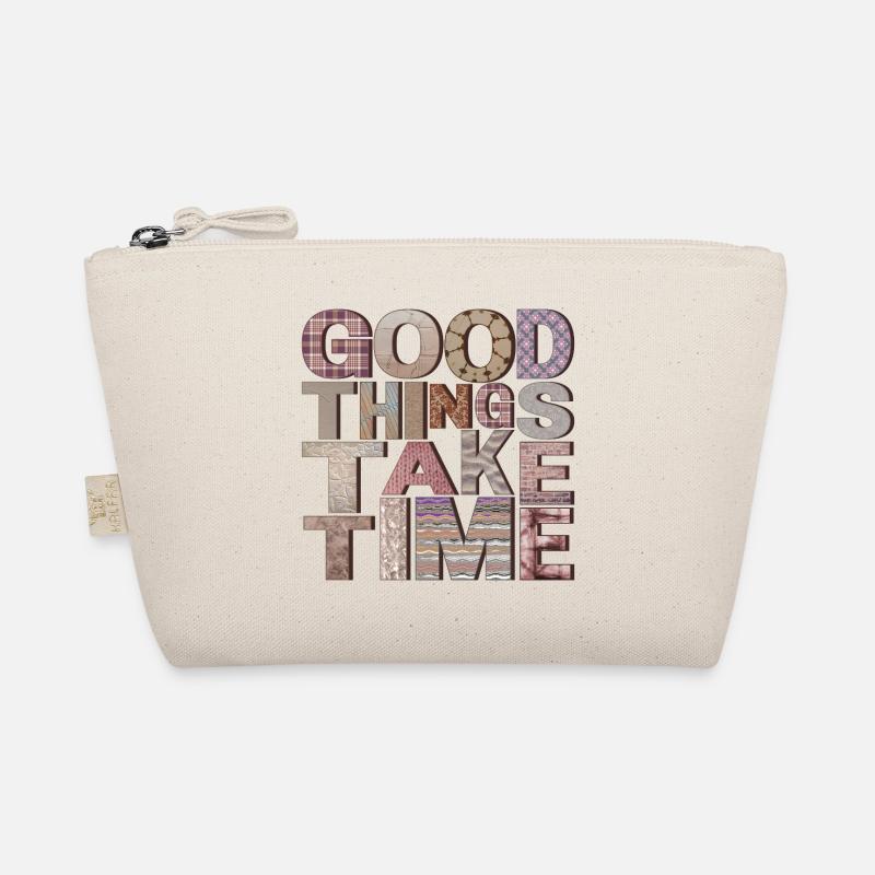 Good Things Take Time – Typo Design Bio-Täschchen