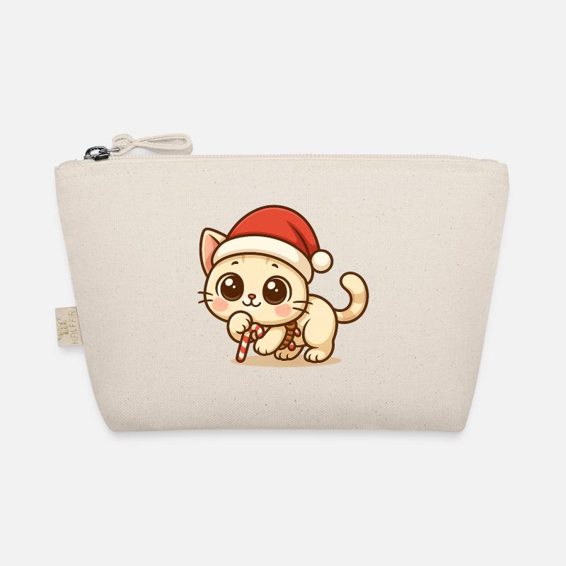 Chat de Noël Kawaii - Design de Noël mignon Trousse biologique