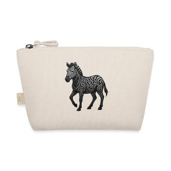 Zebra Ornament Tribalswirl Pattern - Organic Pouch - nature - Front