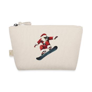 Weihnachtsmann Snowboard Winter Lustig - Bio-Täschchen - Natur - Vorne