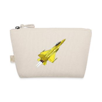 Gelber Jet Fighter Skizze - Bio-Täschchen - Natur - Vorne
