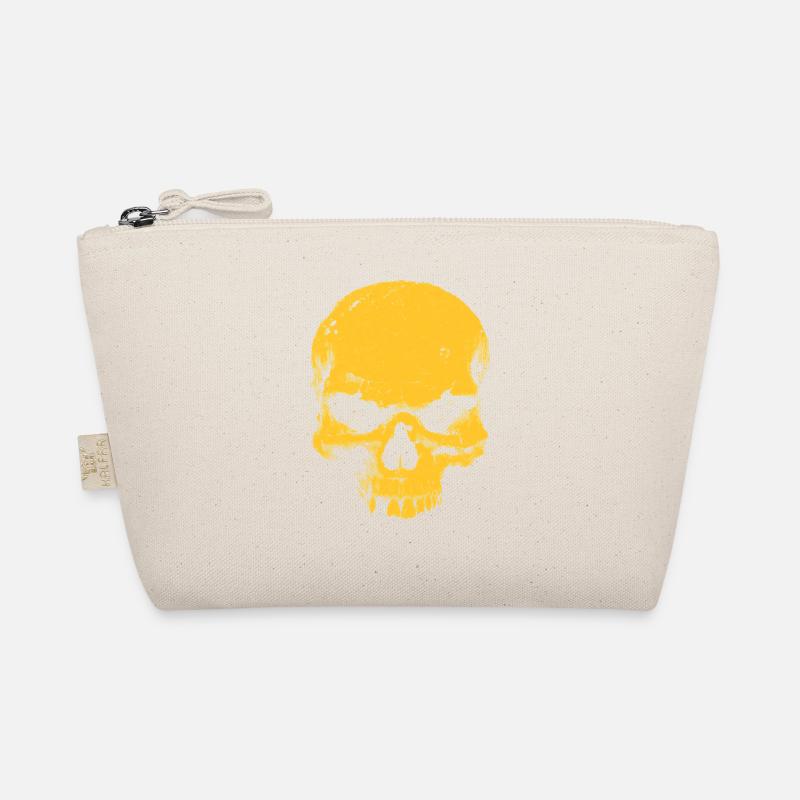 Yellow Skull Contrast Organic Pouch