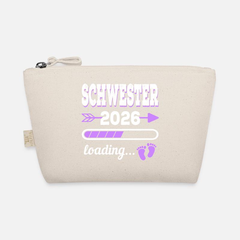 Schwester 2026 Loading Geburt Geschenkidee Bio-Täschchen