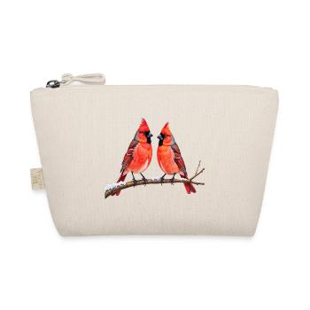 Twin Cardinals in Winter - Organic Pouch - nature - Front