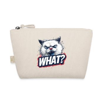 Angry Cat – What? Design - Organic Pouch - nature - Front