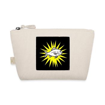 Cooler Fisch im Punk Rock & Pop Art Stil - Bio-Täschchen - Natur - Vorne