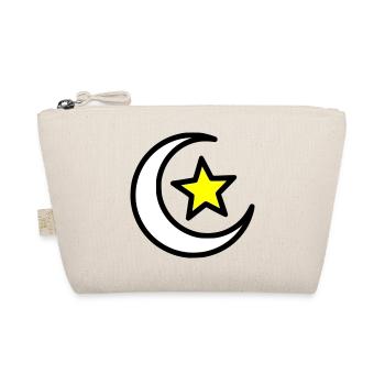Mondsichel & Stern | Islamisches Symbol Line Art - Bio-Täschchen - Natur - Vorne