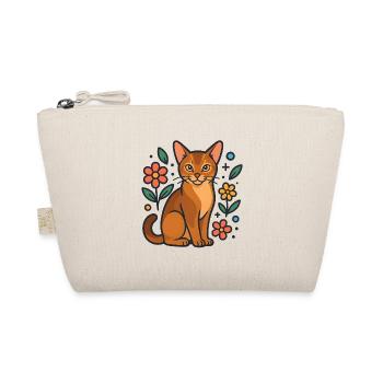 Abessinierkatze zwischen Sommerblumen - Bio-Täschchen - Natur - Vorne