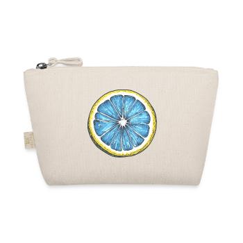 Blue Lemon Cut Art - Pop Art Motif - Organic Pouch - nature - Front