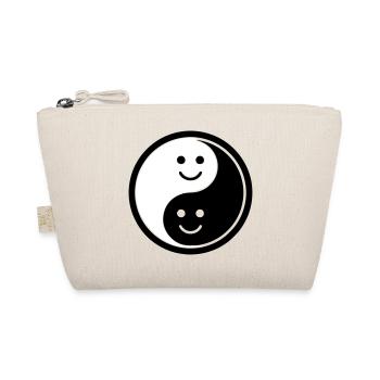 Yin Yang mit Smileys | Positive Balance Symbol - Bio-Täschchen - Natur - Vorne