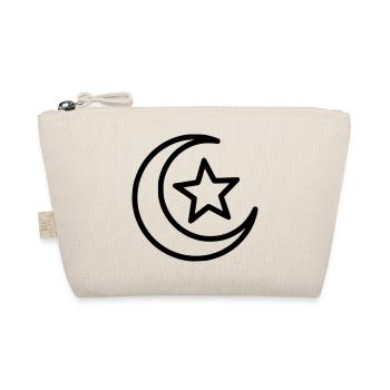 Mondsichel & Stern | Islamisches Symbol Line Art - Bio-Täschchen - Natur - Vorne
