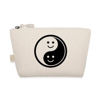 Yin Yang mit Smileys | Positive Balance Symbol - Bio-Täschchen - Natur - Vorne