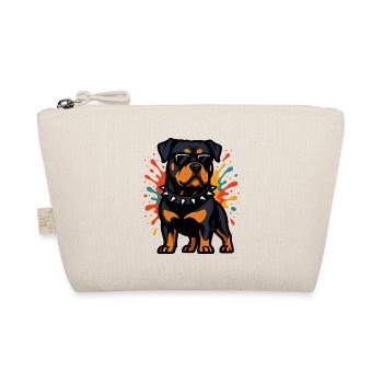 Rottweiler dog with color explosion - Organic Pouch - nature - Front
