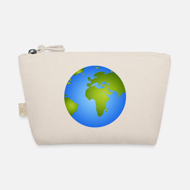 Blue Earth – Stylish Globe Illustration Organic Pouch