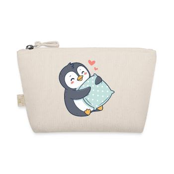 Cuddly Penguin and Polka Dot Pillow - Organic Pouch - nature - Front