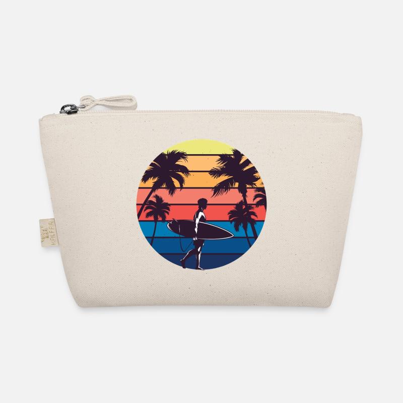 Silhouette du Surfeur Couchant de Soleil Trousse biologique